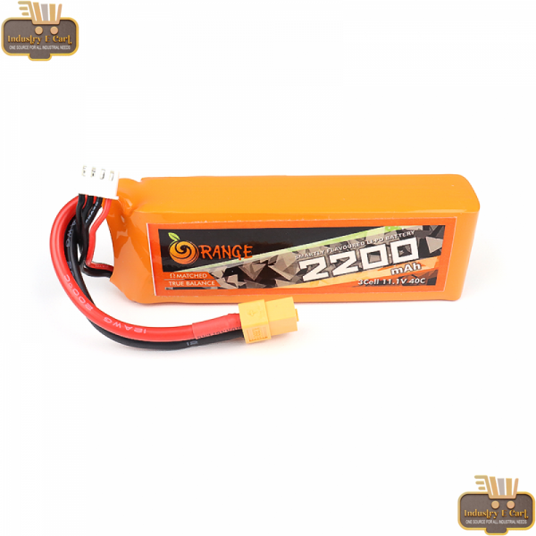 2200MAH 3S 40C/80C (11.1V) Orange Lithium Polymer Battery Pack (LiPo)