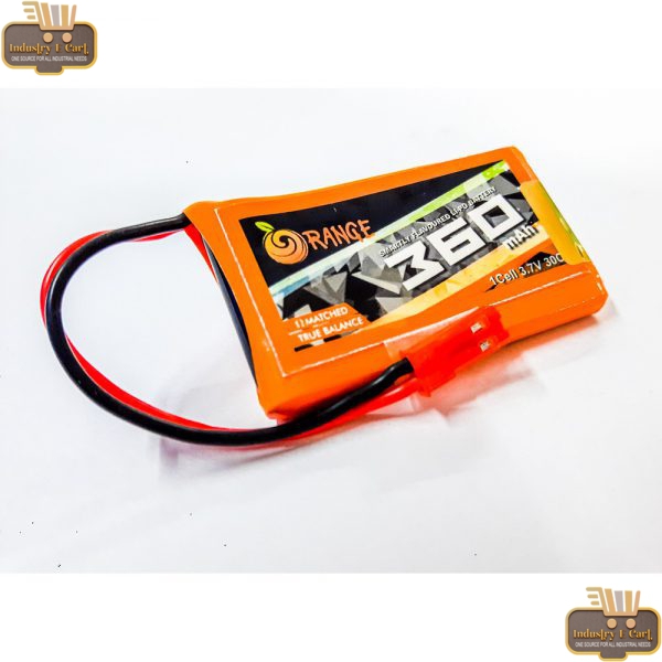 360 mAh 1S 30C/60C (3.7V) Orange Lithium Polymer Battery Pack (LiPo)