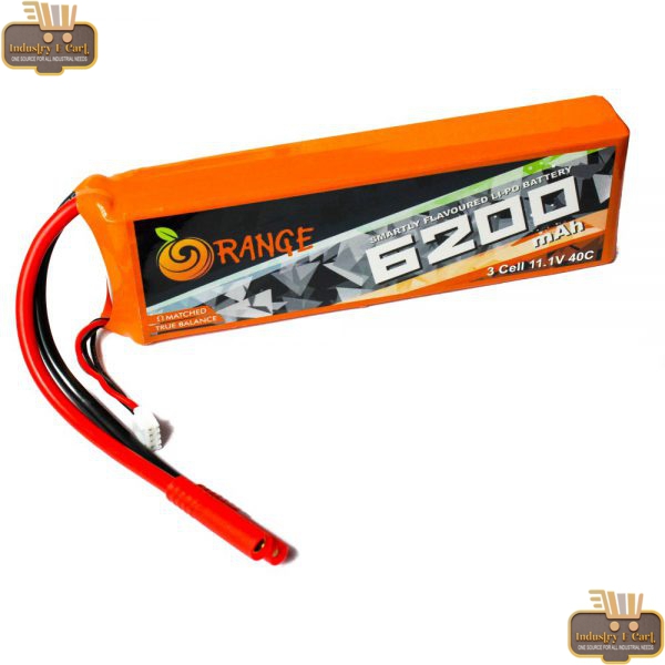 6200mAh 3S 40C (11.1V) Orange Lithium Polymer Battery Pack (LiPo)